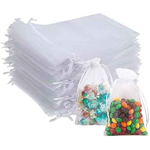 Organzabeutel, 50 Stück 13 x 18 cm Geschenk Hochzeit Säckchen, Organza Schmuckbeutel Cover