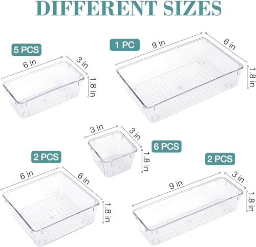 Image of mechdel Makeup Organizer /Makeup Box For Storage /Make Up, Cosmetic, Skincare Organiser For Women /Elegant Makeup Vanity With Transparent Drawer /Makeup Cosmetic (16PCS-DRAWER ORGANISER)