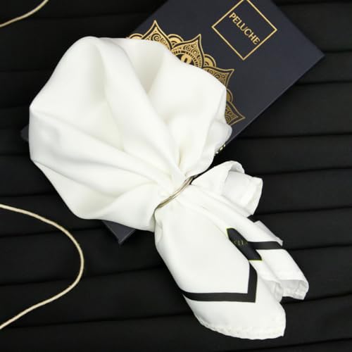 Image of Peluche Classic Hue White Pocket Square for Men (14X14 inches)