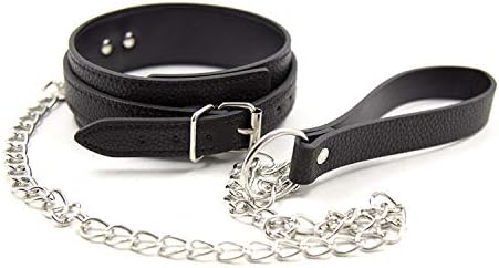 iZEN Choker Collar for Women and Men - Adult Submissive Collar With Detachable Leash - Vegan Leather Necklace for Bedroom, Goth, Punk Rock Style