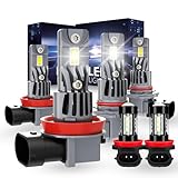 NITEGUIDE Light Bulbs For Jeep Compass 2014-2022, High Low Light Bulbs, Fog Lights, 50000 Hours Lifespan, Plug and Play, 6500K Cool White, 6 PCS