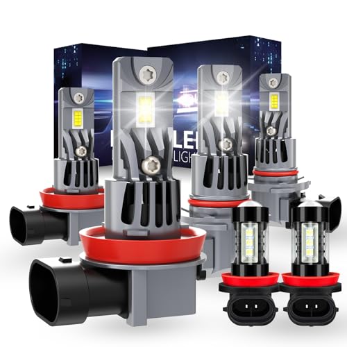 NITEGUIDE Light Bulbs For Jeep Compass 2014-2022, High Low Light Bulbs, Fog Lights, 50000 Hours Lifespan, Plug and Play, 6500K Cool White, 6 PCS