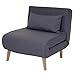 Produktbild Schlafsessel HWC-D35, Schlafsofa Funktionssessel Klappsessel Relaxsessel Jugendsessel Sessel, Stoff/Textil - dunkelgrau