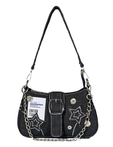 Y2k Purse Cute Small Shoulder Bags For Women Star Purses Grunge Gothic Purses Goth Bag Vintage