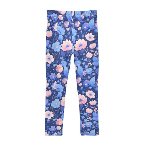 KLL Abstract Floral Pattern Flowers Toddler Girl Athletic Leggings Casual Full Length Lounge Pants Gym2