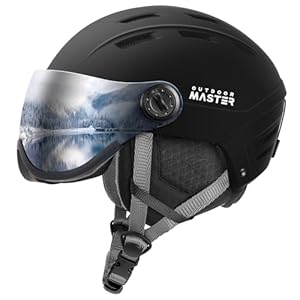 OutdoorMaster Snowboardhelm mit Skibrille, Skihelm und 2-in-1-Visier, abnehmbare Brille, schützender EPS-Schaum und 14 Kühlöffnungen, Schnee-Helme für Herren, Damen und Jugendliche