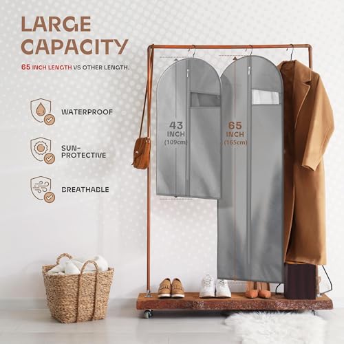 Image of Lazebox Garment Bags for Travel and Closet Storage with Zipper, 65'' Long Dress Bag for Gowns Long