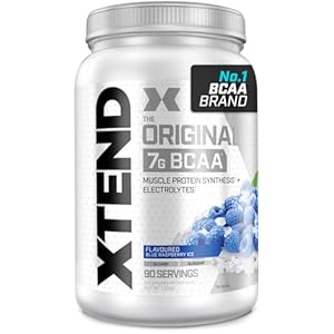 XTEND Original BCAA Powder Blue Raspberry Ice 90 Servings | 7g BCAAs Per Serving | Sugar Free Branched Chain Amino Acids and Electrolytes Powder for Post Workout Muscle Recovery and Hydration