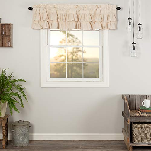 VHC-Brands-Simple-Life-Flax-Solid-Color-Cotton-Linen-Blend-Farmhouse-Kitchen-Curtains-Rod-Pocket-Hanging-Loops-16×72-Valance-Natural-Creme-White VHC Brands Simple Life Flax Solid Color Cotton Linen Blend Farmhouse Kitchen Curtains Rod Pocket Hanging Loops 16×72 Valance Natural Creme White