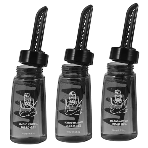 Flacon en plastique de 260Ml avec peigne applicateur pour gel coiffant homme