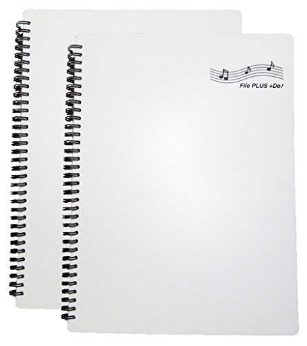 File PLUS DO 楽譜ファイル 書き込みできる バンドファイル 書き込み リングタイプ 30ポケット 2冊パック (2冊パック, ホワイト)