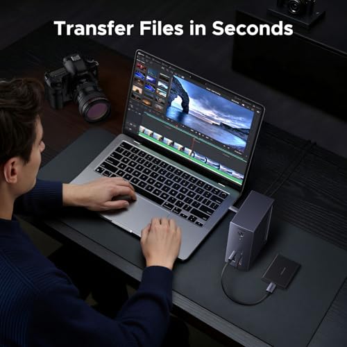 Image of UGREEN Revodok NVMe Docking Station 10-in-1 USB-C Hub 4K@60Hz HDMI, M.2 NVMe SSD Enclosure, 10Gbps USB-C /A, 100W PD Charging, Gigabit Ethernet, SD /TF for MacBook M5, Mac mini M4, Windows Laptop