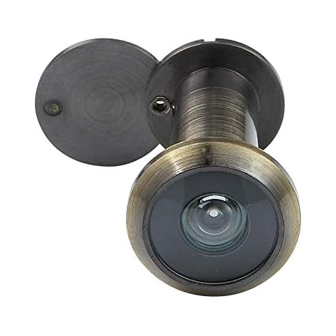 Forliggio Peephole Front Door Viewer with Privacy Cover, One-Way 220 Degrees in Antique Bronze Cover