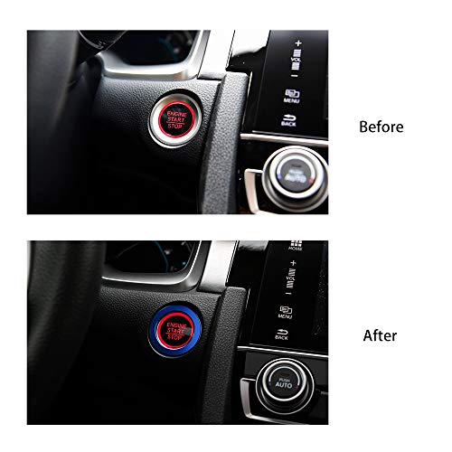 Thenice For 10Th Gen Honda Civic Air Condition Knob Cover Trims, Anodized Aluminum Ac Switch Temperature Climate Control Rings For Civic 2016 2017 2018 2019 2020 2021(Blue) #TOP4