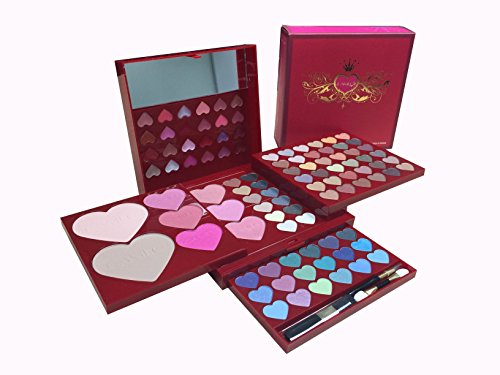 Cameo 'Heart Affairs' Makeup Kit - 98 Piece Makeup Palette In 3 Layers With Multiple Colors - Perfect For Newbies And Pros