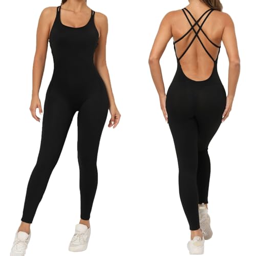 Mono de mujer acanalado y largo sin mangas para yoga y entrenamiento