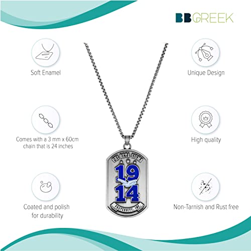 Bad Bananas BBGreek Phi Beta Sigma Paraphernalia - Official Vendor - Dog Tag Pendant Necklace with 24 Inch Rope Chain - Collection3