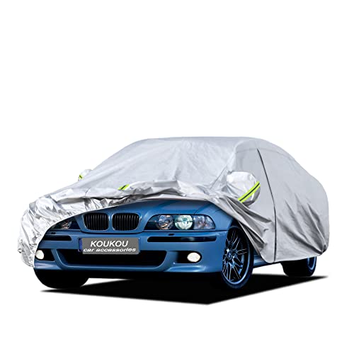 Image of Kaugung 6 Layers Car Cover Custom Fit BMW M5 E39(1998-2004), Waterproof All Weather for Automobiles, Sun Rain Dust Snow Protection. (Ships from US Warehouse, Arrive Within 3-7 Days)