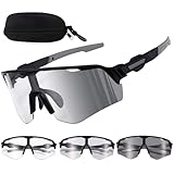 Utensilsto Fahrradbrille Herren Selbsttönend Brille Sonnenbrille für Herren Damen UV 400 mit Kopfband Fahrrad Sport Schnelle Brille für Rennrad Brillenträger Fahren Laufen MTB Wandern Angeln