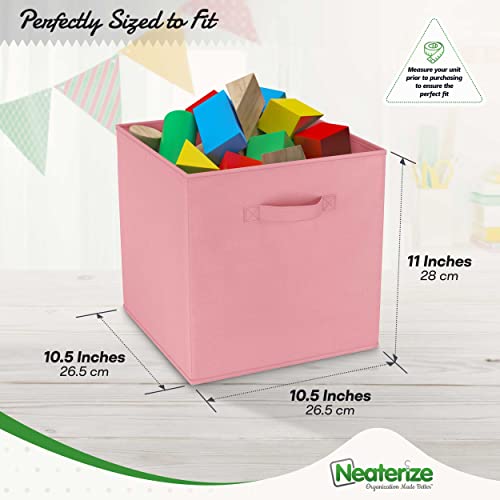 Neaterize 11 Inch Cube Storage Bins For Kids - Set Of 8 - Fits Into Most Storage Cubes Organizer, Perfect For Toy, Clothing, Nursery Or General Closet Organization #TOP1