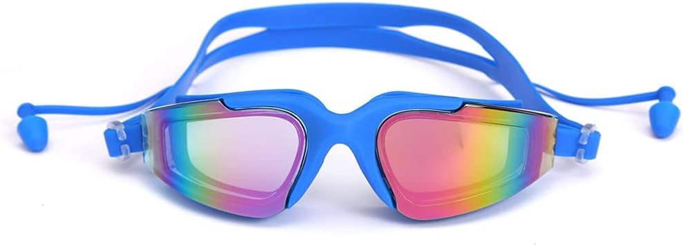 Professional Swimming Goggles Man Silicone Anti-fog Uv Adjustable Multicolor Glasses with Earplug Men Women Eyewear