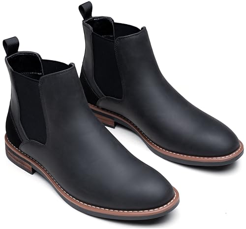 Jousen Men's Chelsea Boots Casual Nubuck for Men Dress Pull on Retro Boot3
