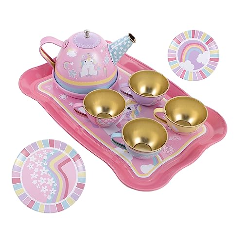 WESIEVYA Set De Té Miniatura para Juego De Roles De Té con Tetera y Tazas Juguetes De Imaginación para Niñas y Ideal para Casa De Muñecas y Diversión Creativa