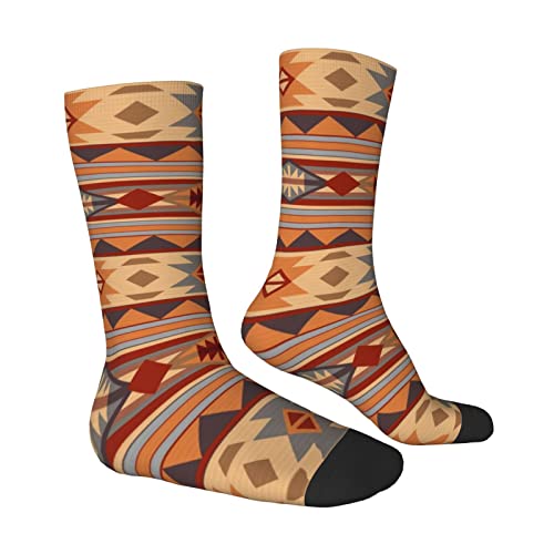 Mens Dress Socks Native Southwestern Design Tan Gray Brown American Socks for Men Fashion Crew Casual Socks3