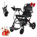 Lightweight Foldable Electric Wheelchair for Adults, 22kg Portable Powerchair with 500W Motor & 12 Mile Range, Airline Approved, Removable Battery, 120kg Capacity for Travel & Daily Use (Black)