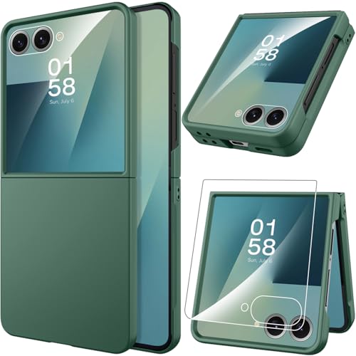 Coque Galaxy Z Flip 7 antichoc avec film de protection écran intégré vert