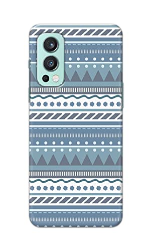 Image of Printed Hard Back Cover Case for OnePlus Nord 2 5G Back Cover (Seamless Geometric Tribal Pattern) -1803