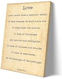 Yinhambg Love Never Dies A Natural Death Poem Wall Art Poetry Prints Love Quote Poster Pictures Bedroom Christmas Decorations Painting Artwork (20.00''x30.00'',Framed)