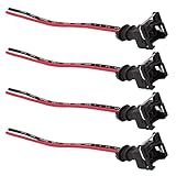 leechio 4 PCS Fuel Injector Connector, Standard Specification Fuel Injector Plug Harness, Copper Core Fuel Injector Rebuild Kit, for Most Cars Truck (Black)