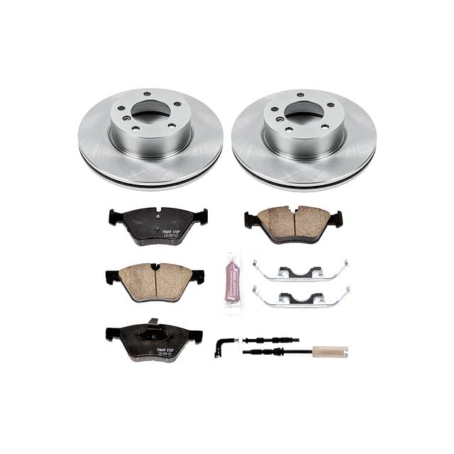 Image of PowerStop Front Brake Kit for BMW 325i 2006 - Z17 Ceramic Brake Pads & Disc Rotors Replacement, KOE3087