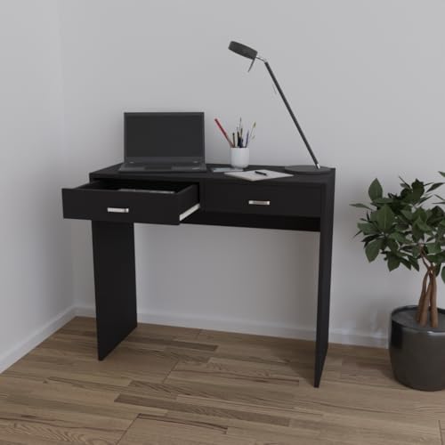 Image of VIKI Engineered Wood Computer Table, Study Table, Desks with 2 Drawers for Adults /Students, Office Home | TEZU | Wenge, 80W x 75H x 40D | 1 Year Warranty