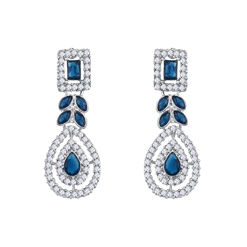 Image of Atasi International AD Diamond Kundan Style Silver Plated Crystals Necklace