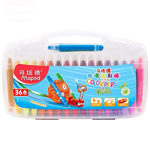YYMIYU Thin Rod Colorful Stick Pen 36 Color Rotating Washable Crayons Water Soluble