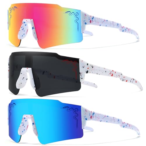 VIROSGROS Youth Sunglasses 3 Pairs for Boys Girls Ages 5-16