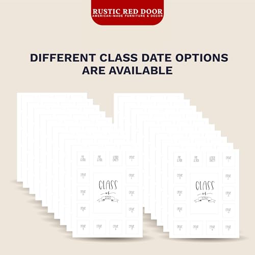Image of Rustic Red Door Co. RRD Class of 2036 Photo Mat (11 x 14) - Photo Collage Picture Frames Mat for School Pictures School Picture Frame Pre-K to 12 Mat - No Frame White Photo Mat (15 Photos)
