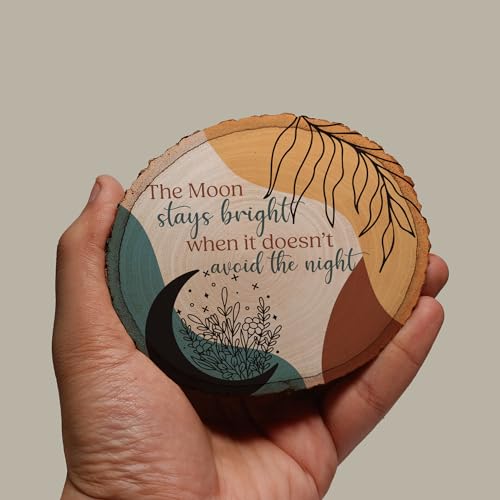 Image of MOTIVATIONAL GIFTS The Moon Wooden Motivational Quotes Table Decorative Gifts Wood Showpiece For Office Table Living Room