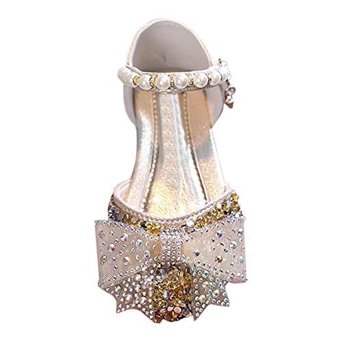 Girls Glitter Sequins Bowknot Mary Jane Platform Sandals Princess Flower Girls Wedding Part𝘆 Formal Dress Shoes
