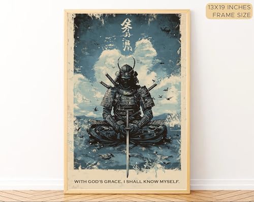 Image of Gamya Framed Japan Samurai Theme Motivational Quote Posters For Office, Living Room, Bedroom Wall Decor - Aesthetic Room Decor (13x19 Inches) (Samurai 3)
