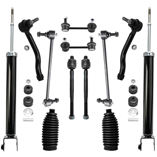 Image of Detroit Axle - Front Struts Kit for 2009 2010 2011 2012 2013 2014 Nissan Maxima, 2 Struts with Coil Spring 4 Inner Outer Tie Rods 4 Front Rear Sway Bars 2 Rear Shocks 2 Boots Replacement Suspension