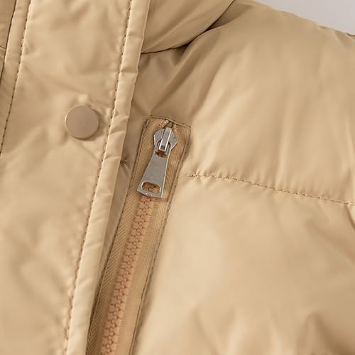 Kids Boys Girls Lightweight Puffer Vest Zipper Sleeveless Jacket Waistcoat Outwear Winter Warm Down (Khaki, 6-7 Years)3