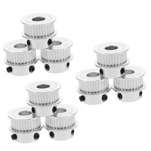 Gatuida 9pcs Timing Pulley Wheel Gear Clamp Mount Pulley Synchronous Wheel for Mechanical and Printing Accessory