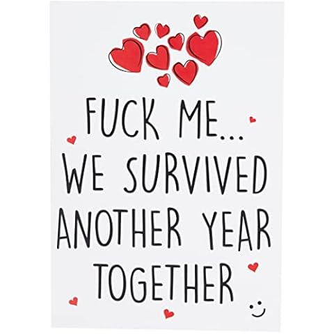 Peachy Antics Funny Cards, Valentines, Anniversary, Birthday Cards, Husband Wife Boyfriend Girlfriend Swearing Cards Humorous Survived Another Year PC205 Cover
