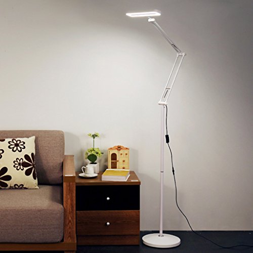 Lampadaire LED 8W blanc réglable pour étudiant et liseuse de salon