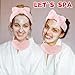 YEXEXINM 48 Set Spa Sleepover Party Supplies for Girls, 8 Pink Spa Headband 8 Sleep Eye Mask 8 Hairbands 8 Organzer Bags 8 Mirrors 8 Combs for Slumber Favors Gift Sleepover Party