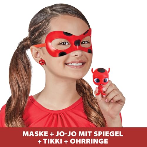 BANDAI - Miraculous Ladybug - Verwandlungsset - Ladybug-Kostüm - Box JoJo Maske Tikki-Ohrringe Kwami - Miraculous Kostüm und Zubehör - Spielzeug für Kinder ab 4 Jahren - P50601