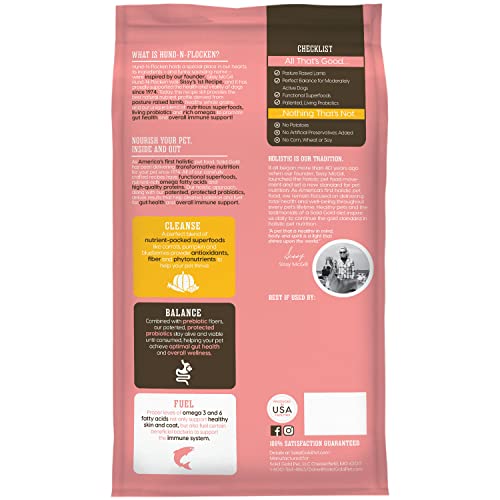 Solid Gold Hund N Flocken - Dry Dog Food W/Lamb, Rice & Pearled Barley - Digestive Probiotics For Dogs - Gut Health & Immune Support - Grain & Gluten Free - Omega 3, Superfoods & Antioxidants - 4 Lb #TOP1